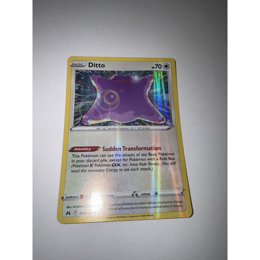 Ditto 107/159 HOLO BLEED ERROR! ✨ Rare 2023 Pokemon Crown Zenith Card NM